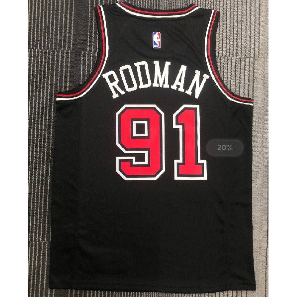 Men's Chicago Bulls Dennis Rodman #91 Black Swingman Jersey - Statement Edition-Pro Kit Vault | Brand New 26/27 Sports Jerseys